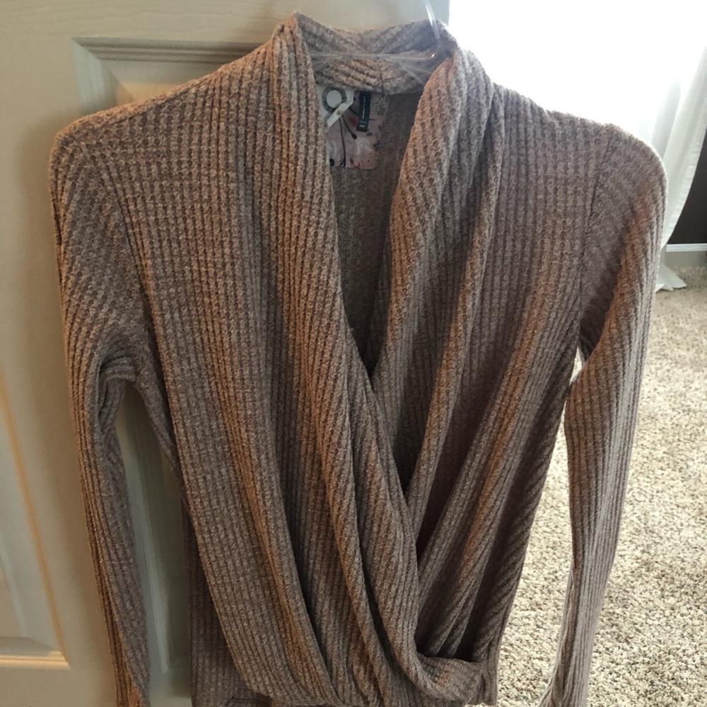 Anthropologie Maeve Crossover Knit Top